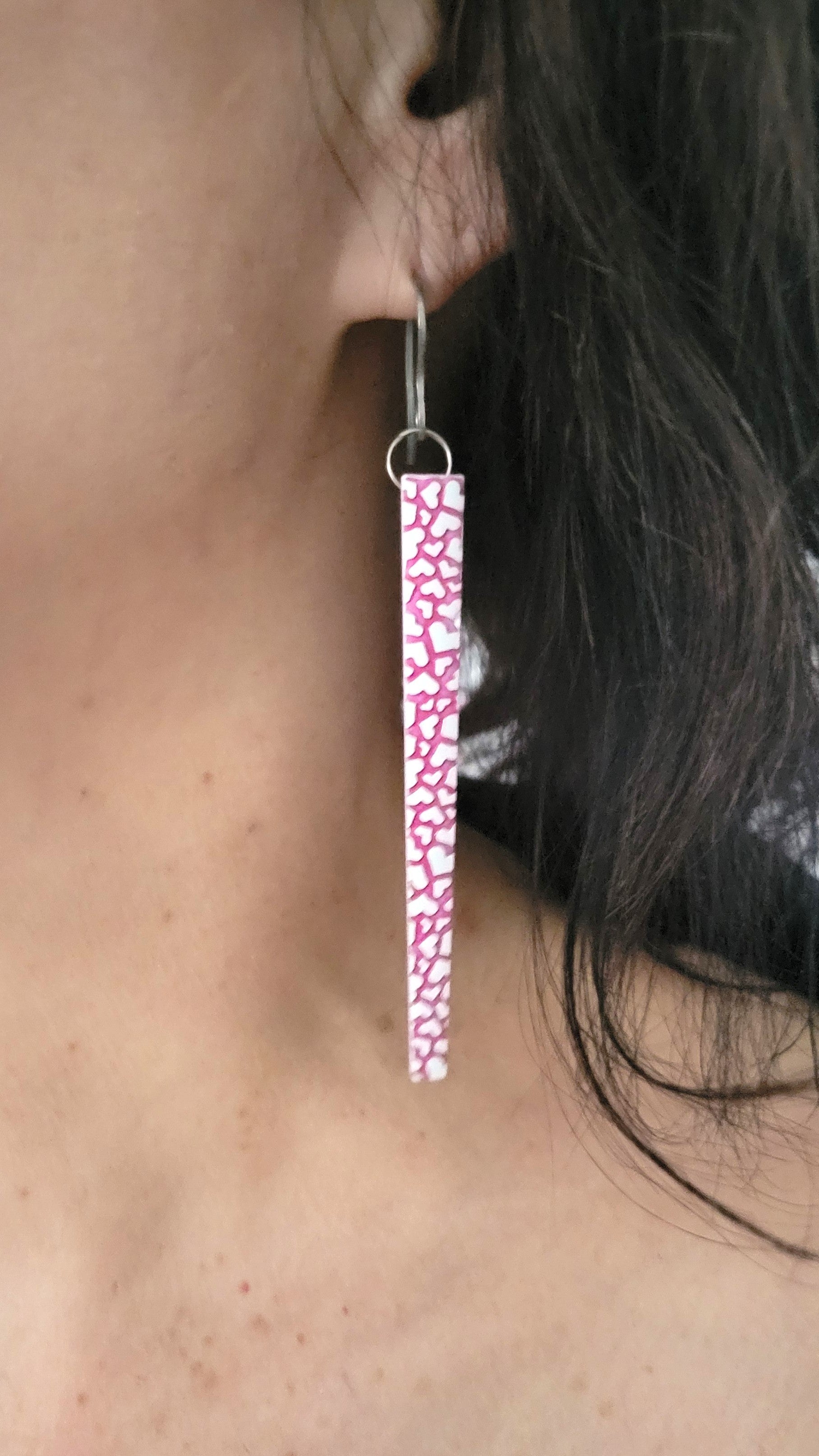 BOUCLES D'OREILLES BRANCHE TRIANGLE CŒUR