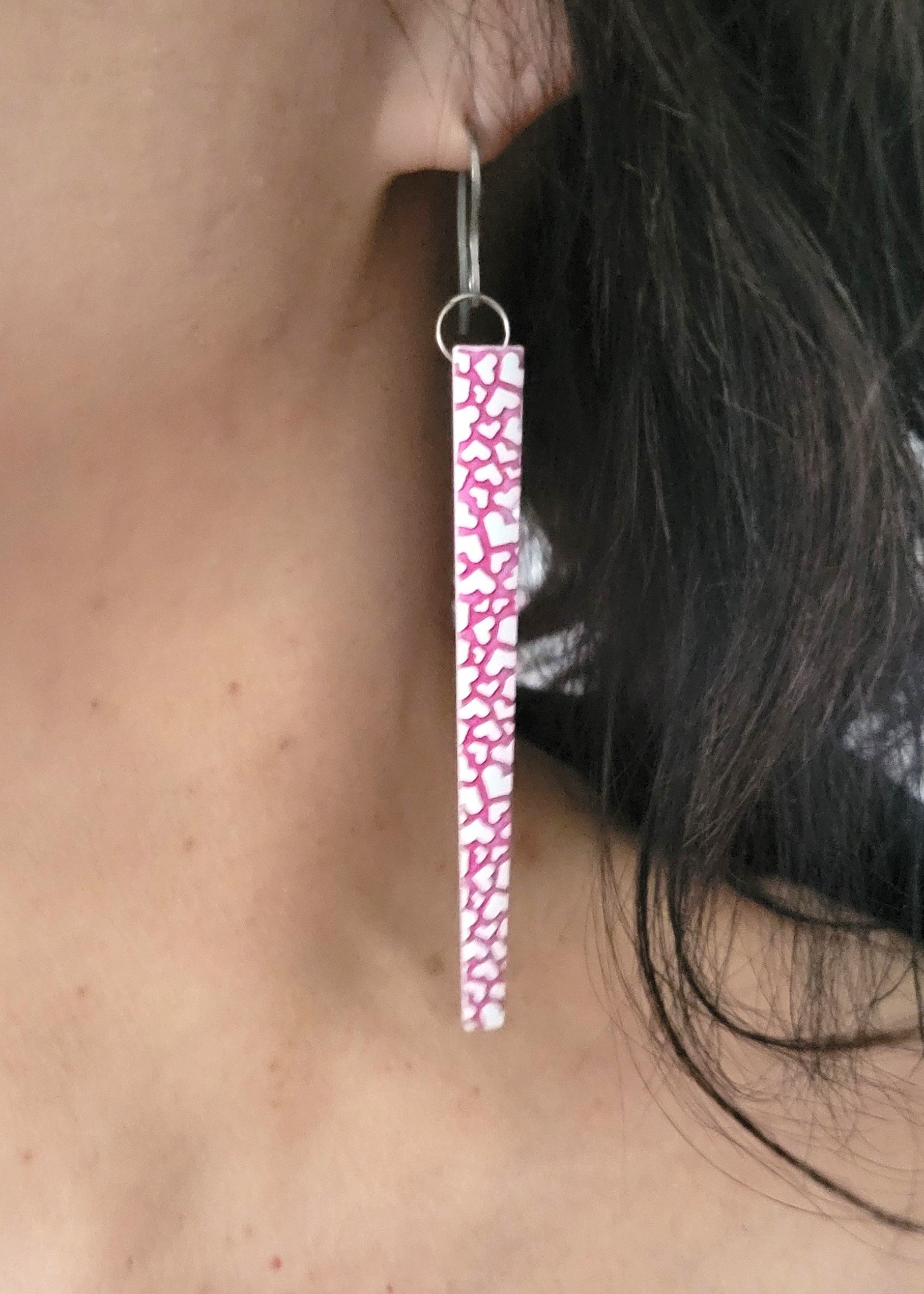 BOUCLES D'OREILLES BRANCHE TRIANGLE CŒUR