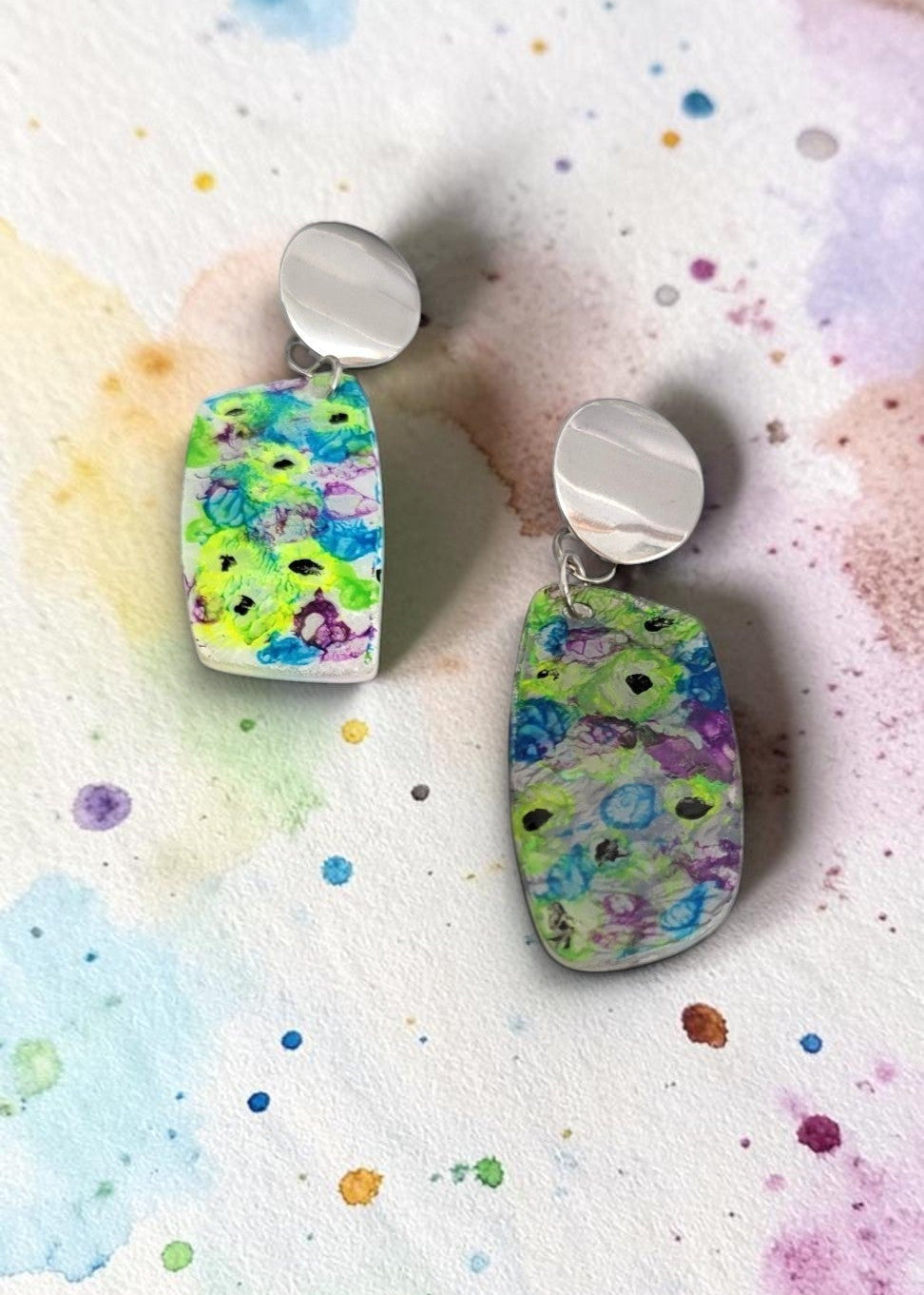 BOUCLES D'OREILLES SPLASH POP AQUARELLE