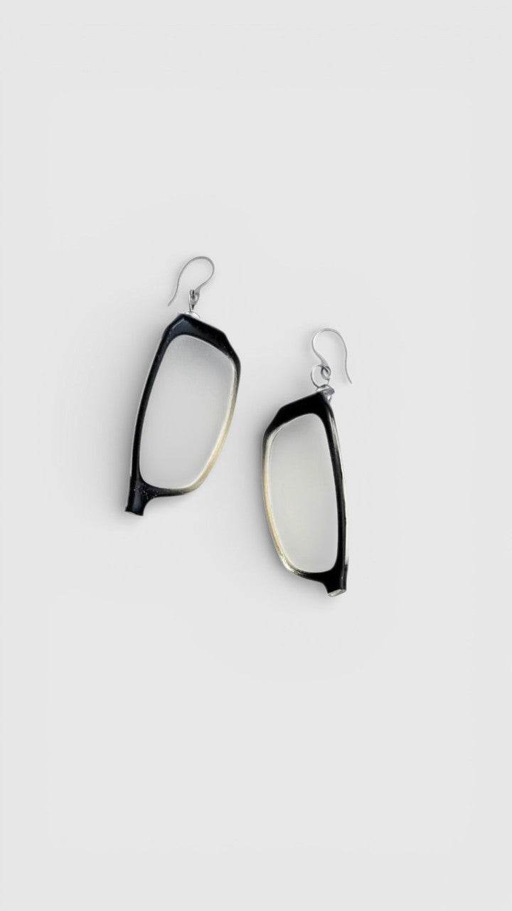 BOUCLES HUBBLOTS RECTANGLE NOIR