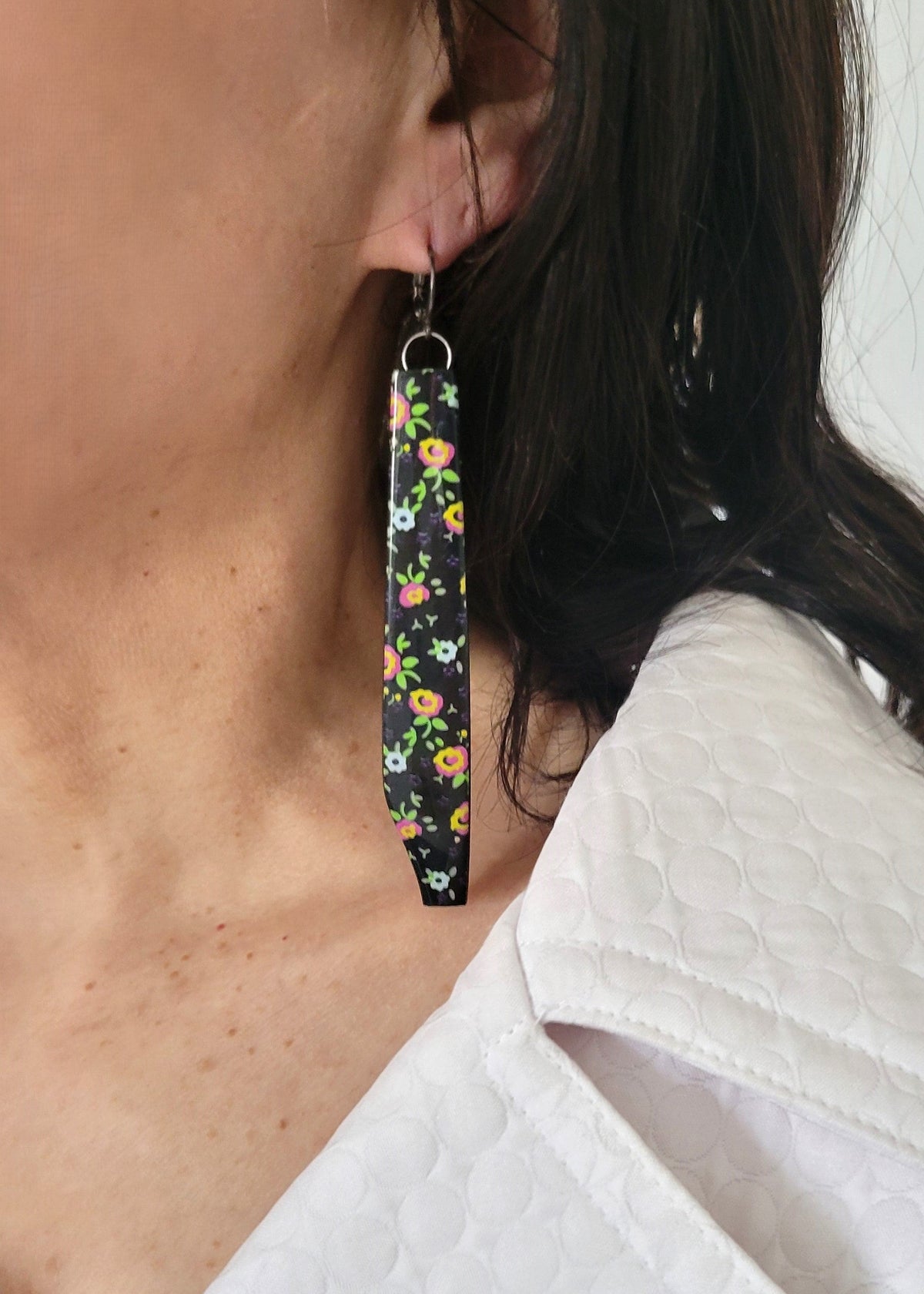BOUCLES JUMEAU FLORAL - BIJOUX QUÉBÉCOIS RECYCLÉS