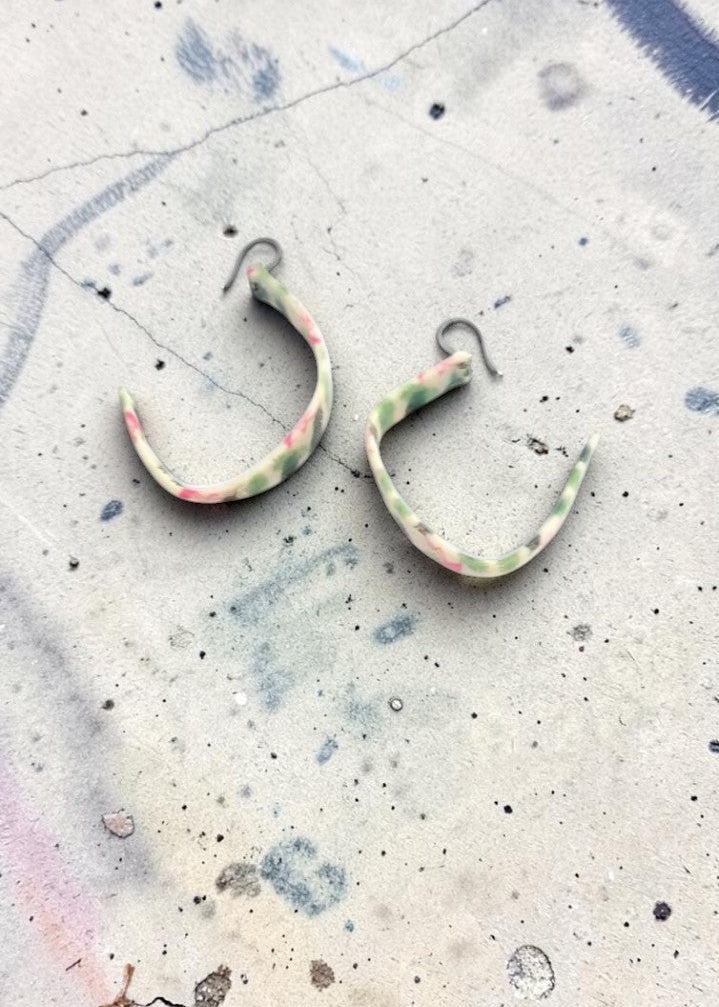 BOUCLES lOOPS FEUILLAGE - BIJOUX RECYCLÉS