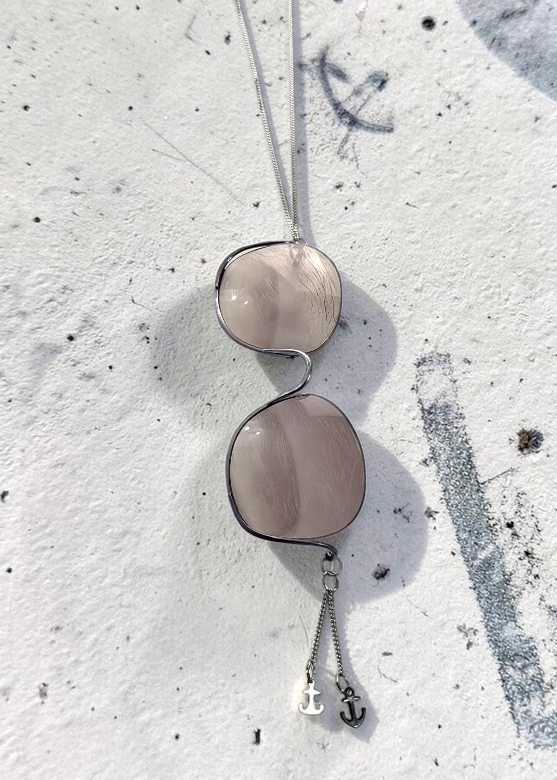 COLLIER POINT DE VUE - LUNETTES MÉTALLISÉES UPCYCLÉES