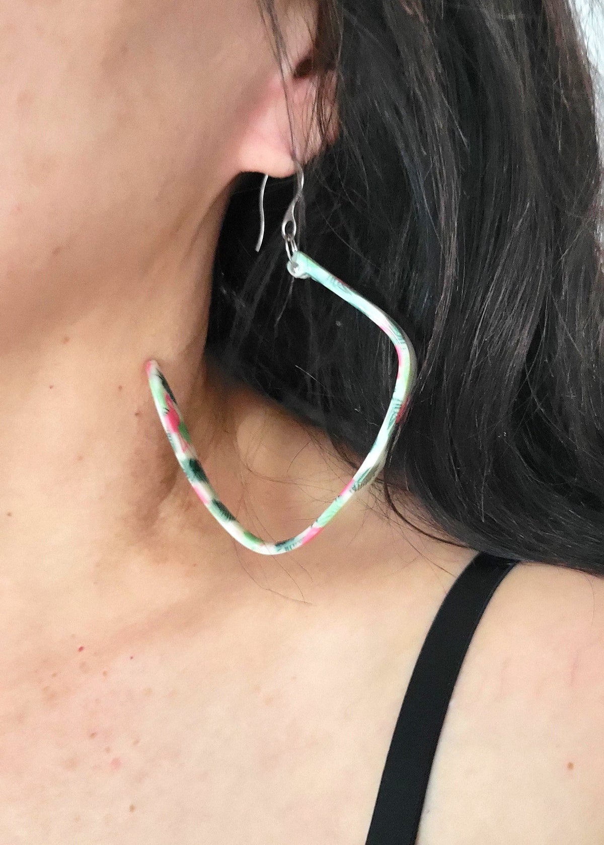 LES BOUCLES D'OREILLES lOOPS FEUILLAGE - BIJOUX RECYCLÉS