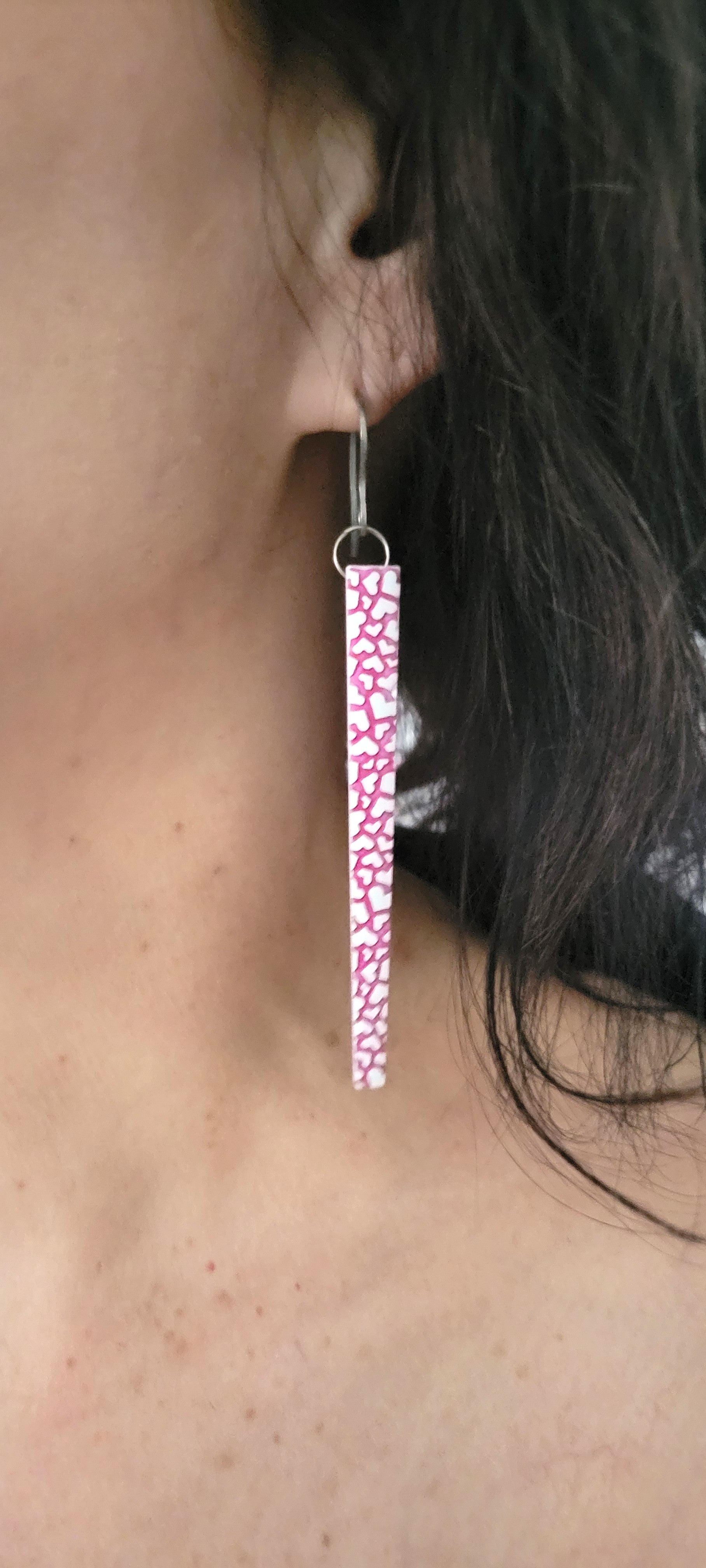 BOUCLES D'OREILLES BRANCHE TRIANGLE CŒUR