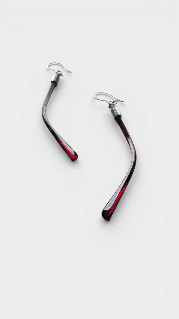 BOUCLES MANCHETTE VERMILLON - BIJOUX UPCYCLING AU QUÉBEC