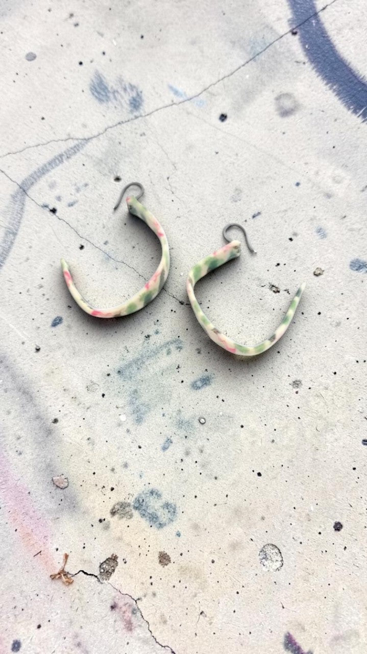 BOUCLES lOOPS FEUILLAGE - BIJOUX RECYCLÉS