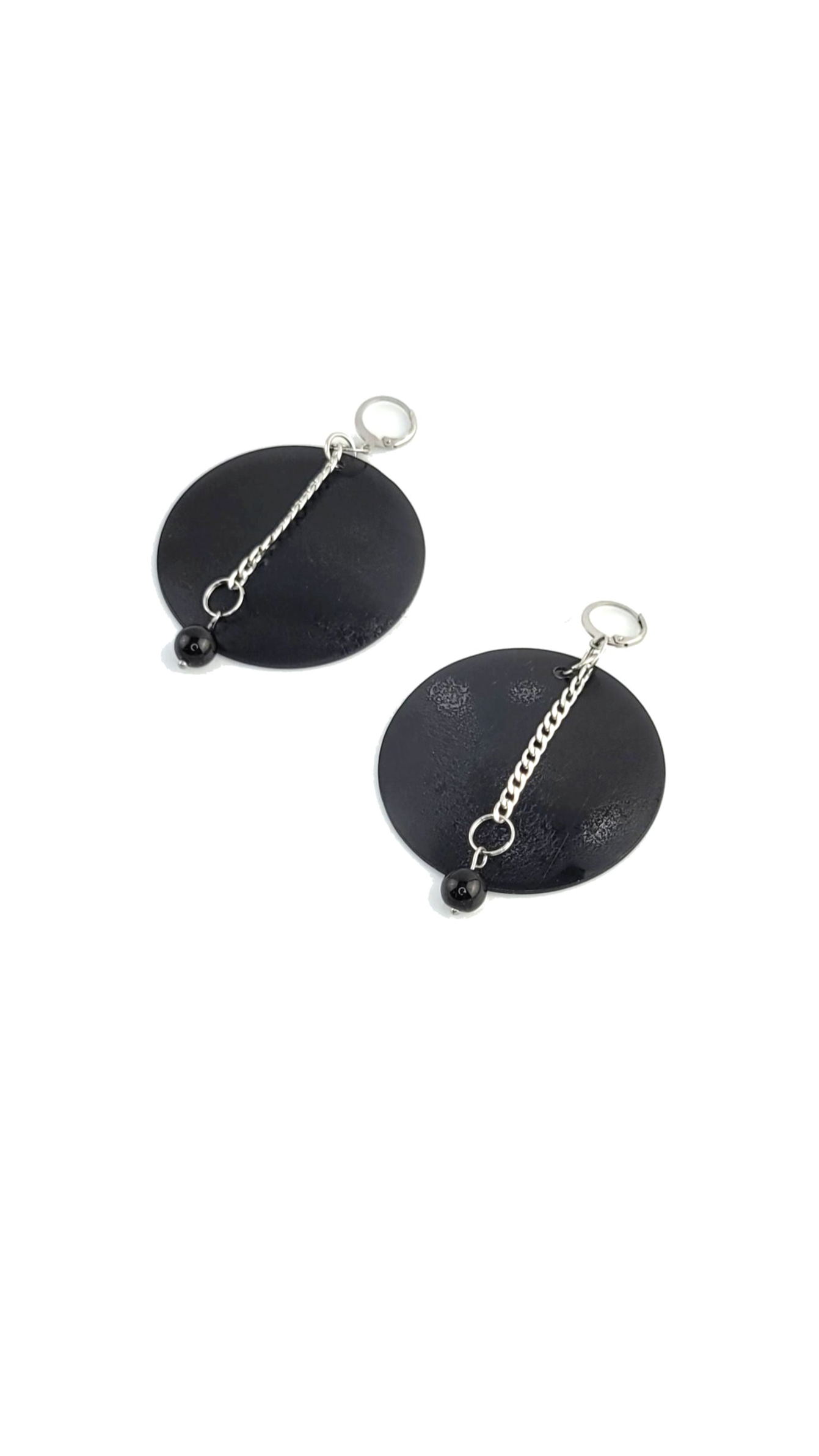 PlanNet-noir | boucles d'oreilles