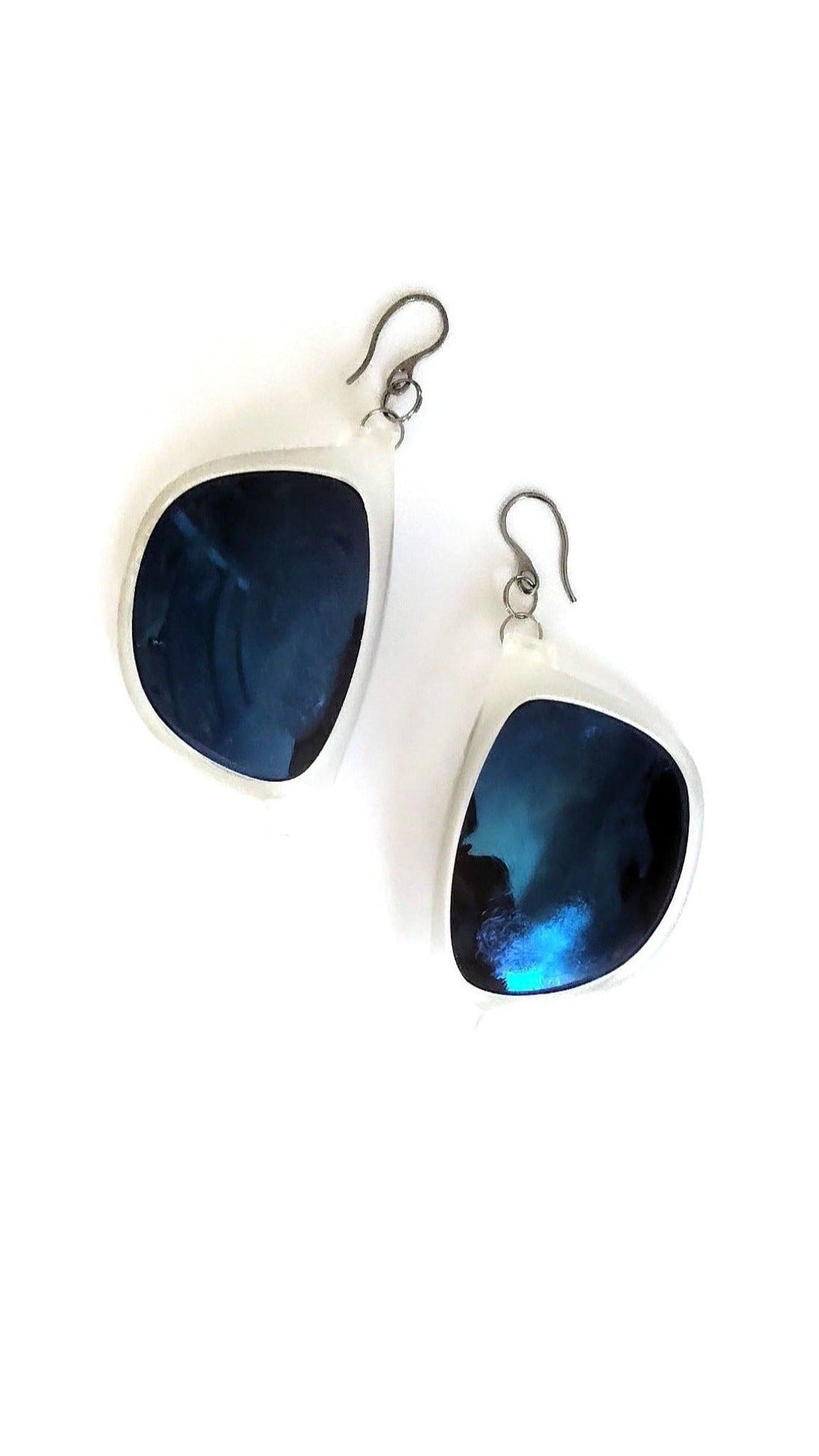 Uni-Verres-bleu | boucles d'oreilles
